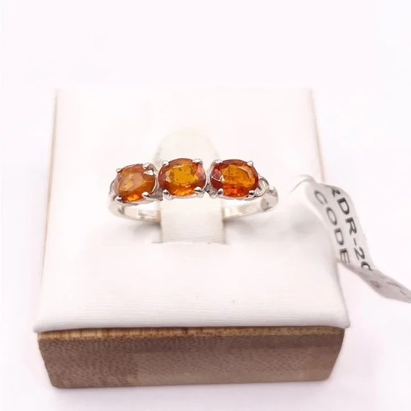 Size 6.5 Rare Orange Kyanite gemstones 925 Sterling Silver Ring - Picture 7 of 7